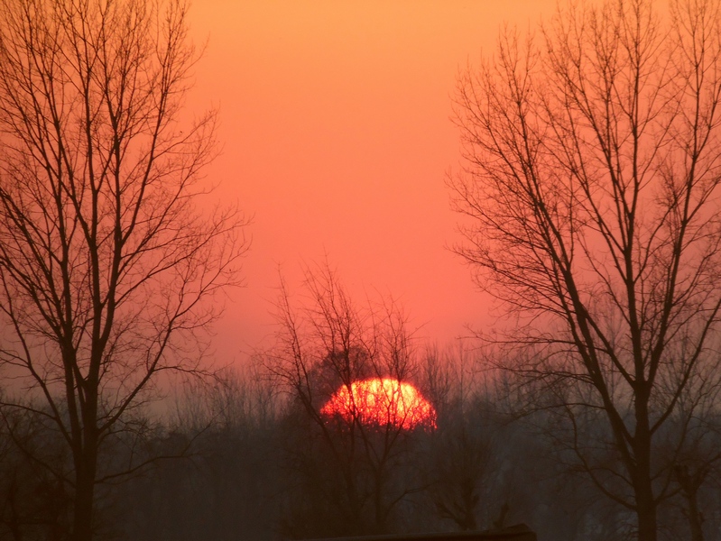 Tramonto invernale sul Ticino